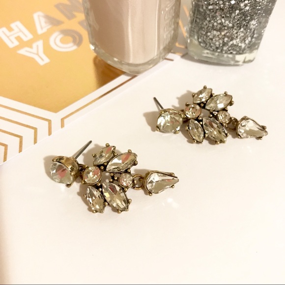 CARA Clear Crystal Cluster Statement Earrings - Picture 3 of 3